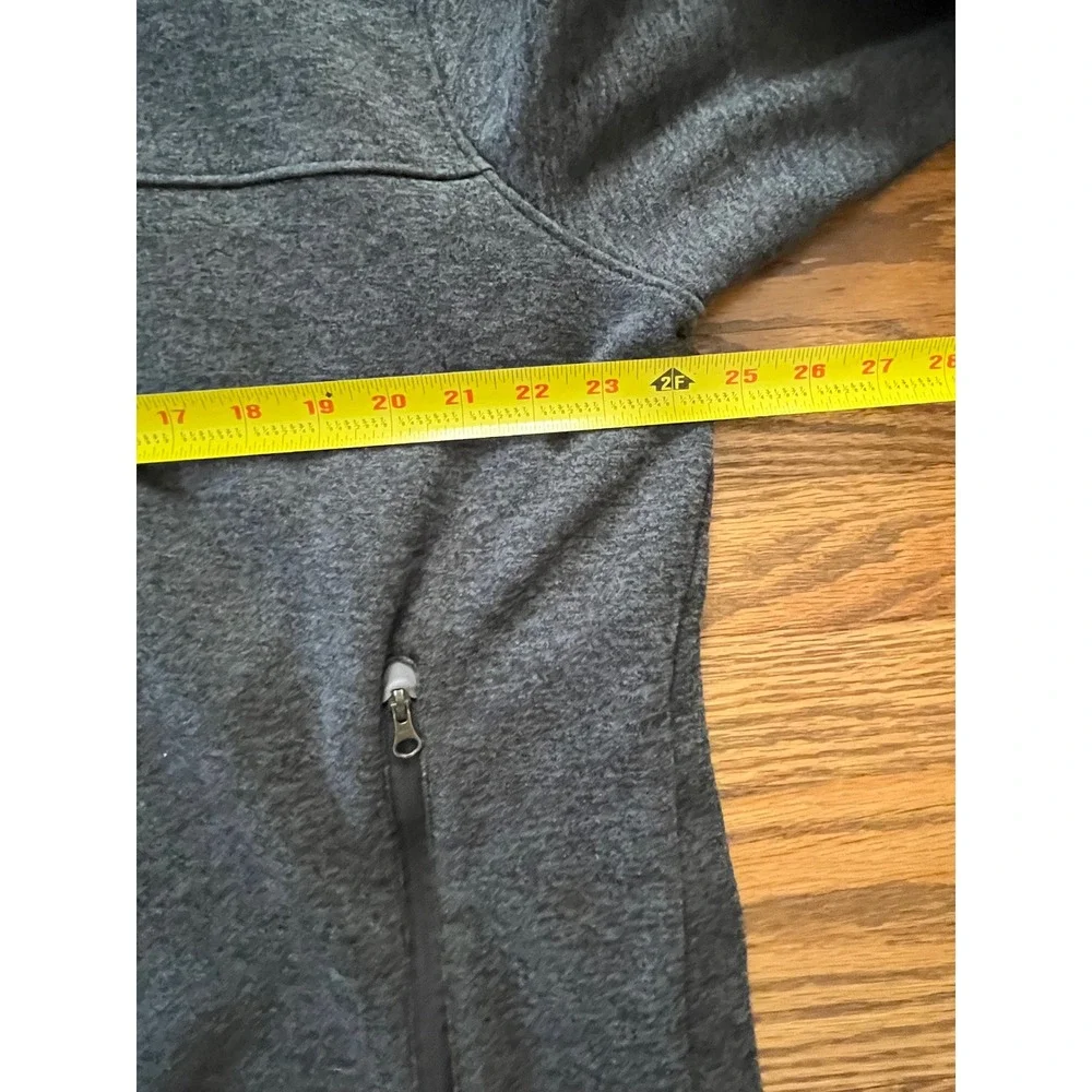 The North Face Mens XL Sherpa Lined Full Zip Hoodie Charcoal Grey Fleece Jacket